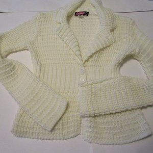 Original Vintage Women's Say What? Medium Button Down Sweater 100% Acrylic EUC